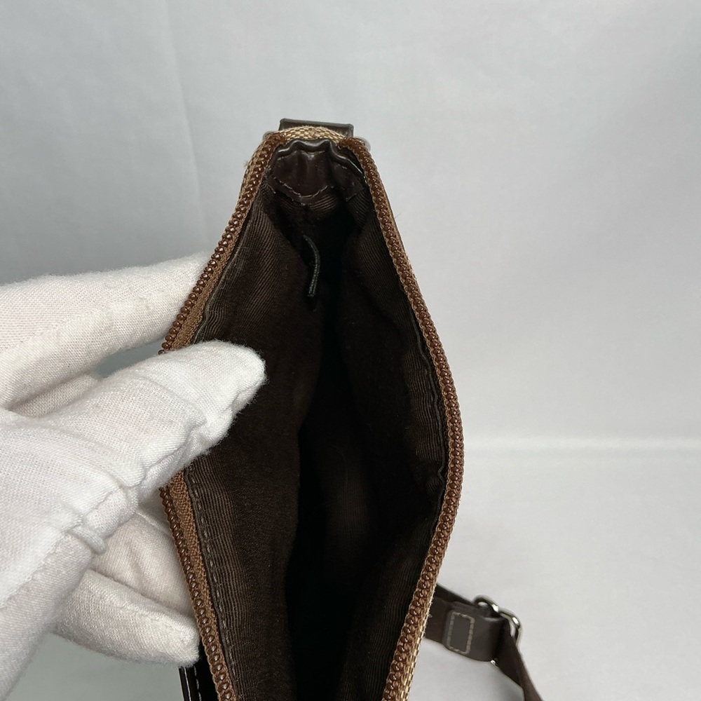 Coach Signature Swingpack Crossbody Bag Brown Khaki Canvas - Picture 8 of 15